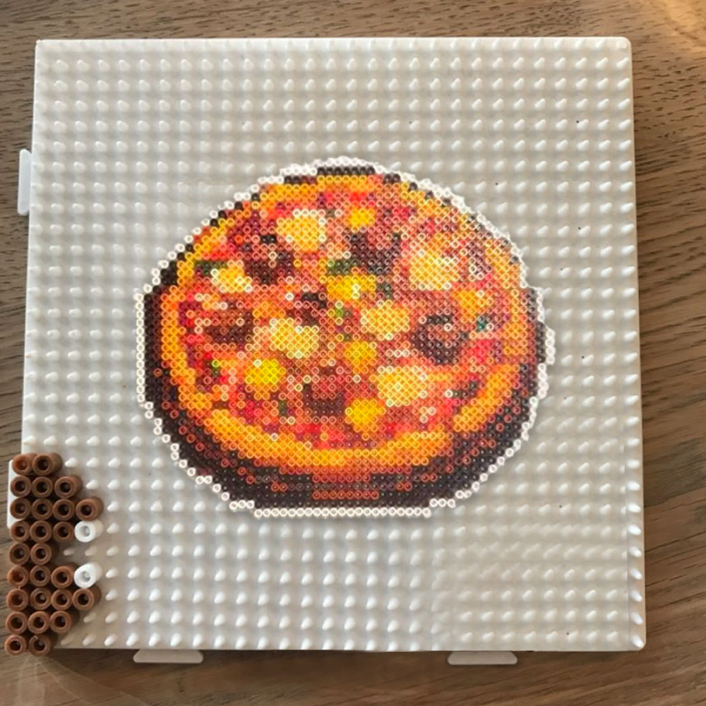 Rubbyoo Perler Beads Kit - Delicious Pizza | Diy Pixel Snacks | Unique Bag Pendant  - image 5