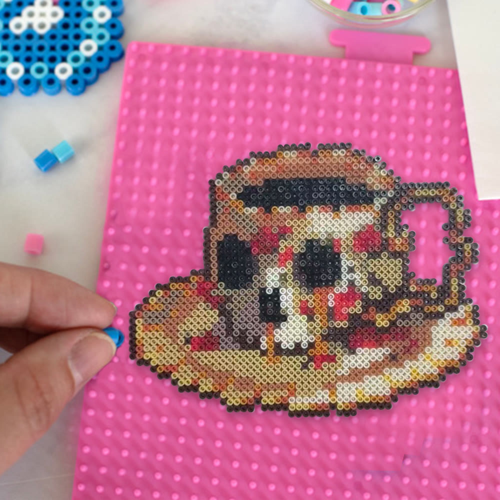 Rubbyoo Perler Beads Kit - Coffee Skull | Unique Pixel Coaster | Diy Desk Decoration - image 3