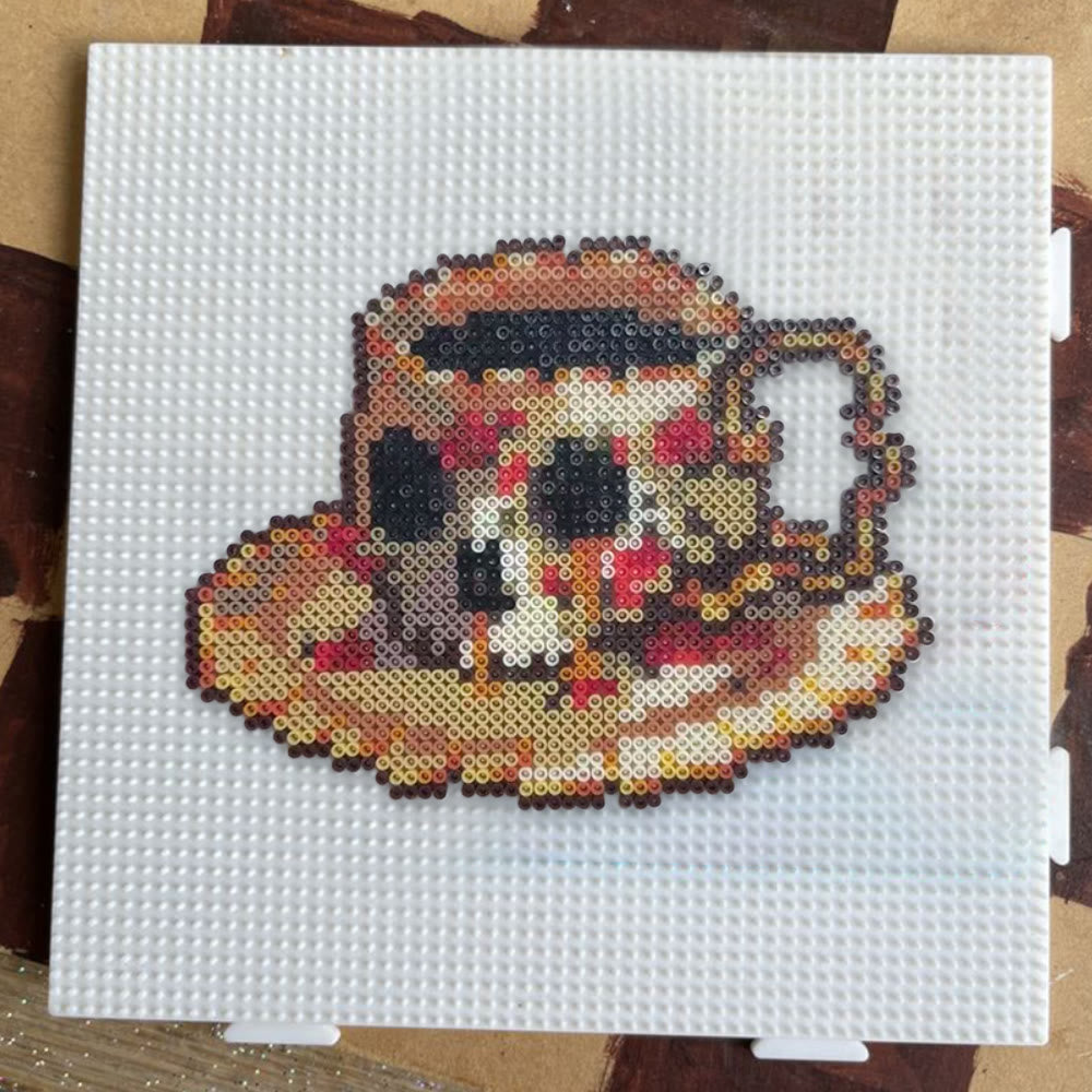 Rubbyoo Perler Beads Kit - Coffee Skull | Unique Pixel Coaster | Diy Desk Decoration - image 2