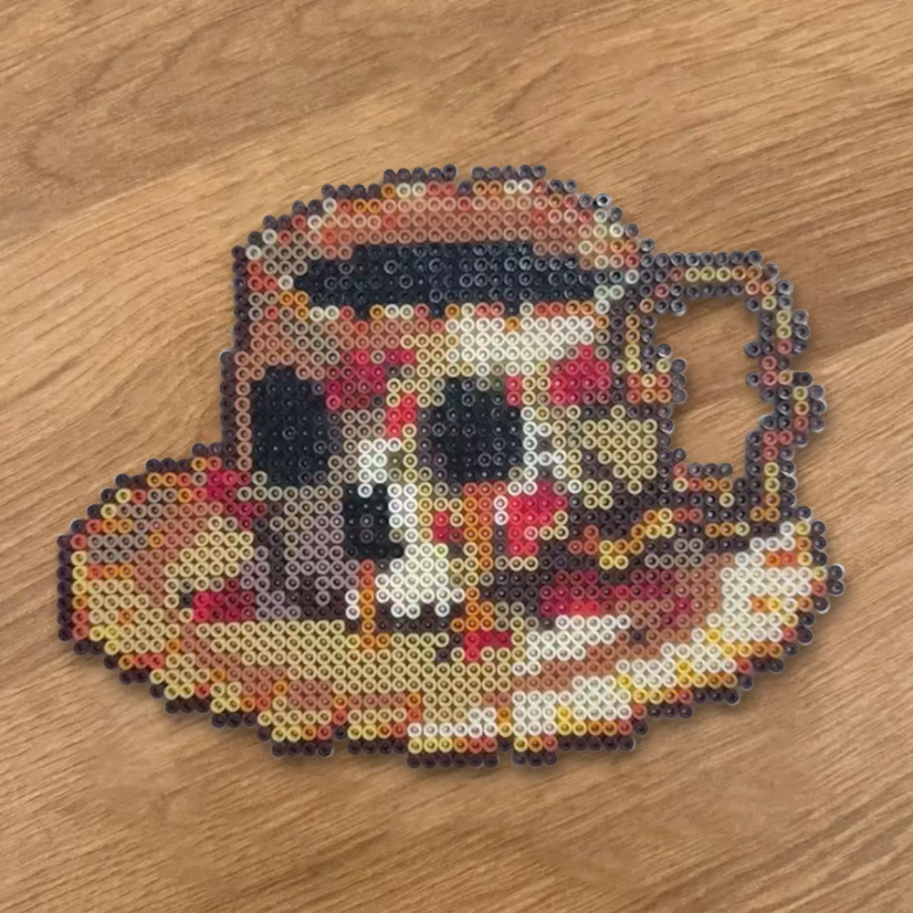 Rubbyoo Perler Beads Kit - Coffee Skull | Unique Pixel Coaster | Diy Desk Decoration - image 6