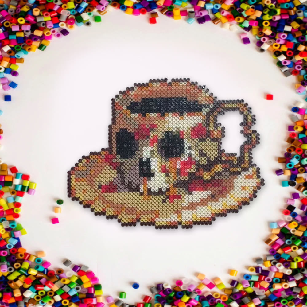 Rubbyoo Perler Beads Kit - Coffee Skull | Unique Pixel Coaster | Diy Desk Decoration - image 7