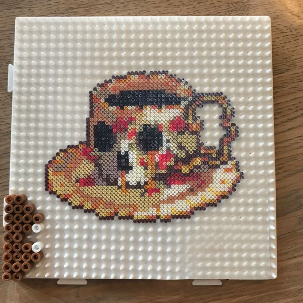 Rubbyoo Perler Beads Kit - Coffee Skull | Unique Pixel Coaster | Diy Desk Decoration - image 4