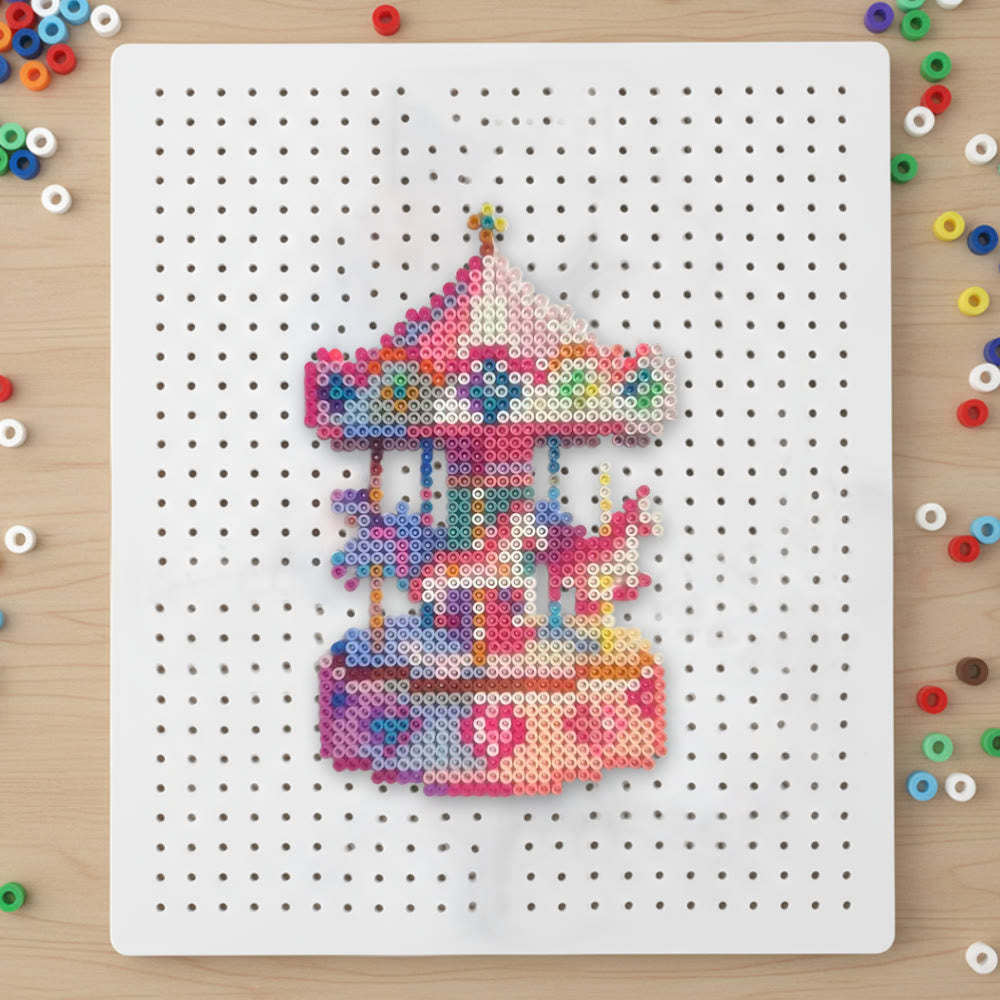 Rubbyoo Perler Beads Kit - Fantasy Carousel | Special Gift Idea | Perfect Handicraft For Kid - 2.6 mm - Perler Beads Kit + Tool Kit - image 0