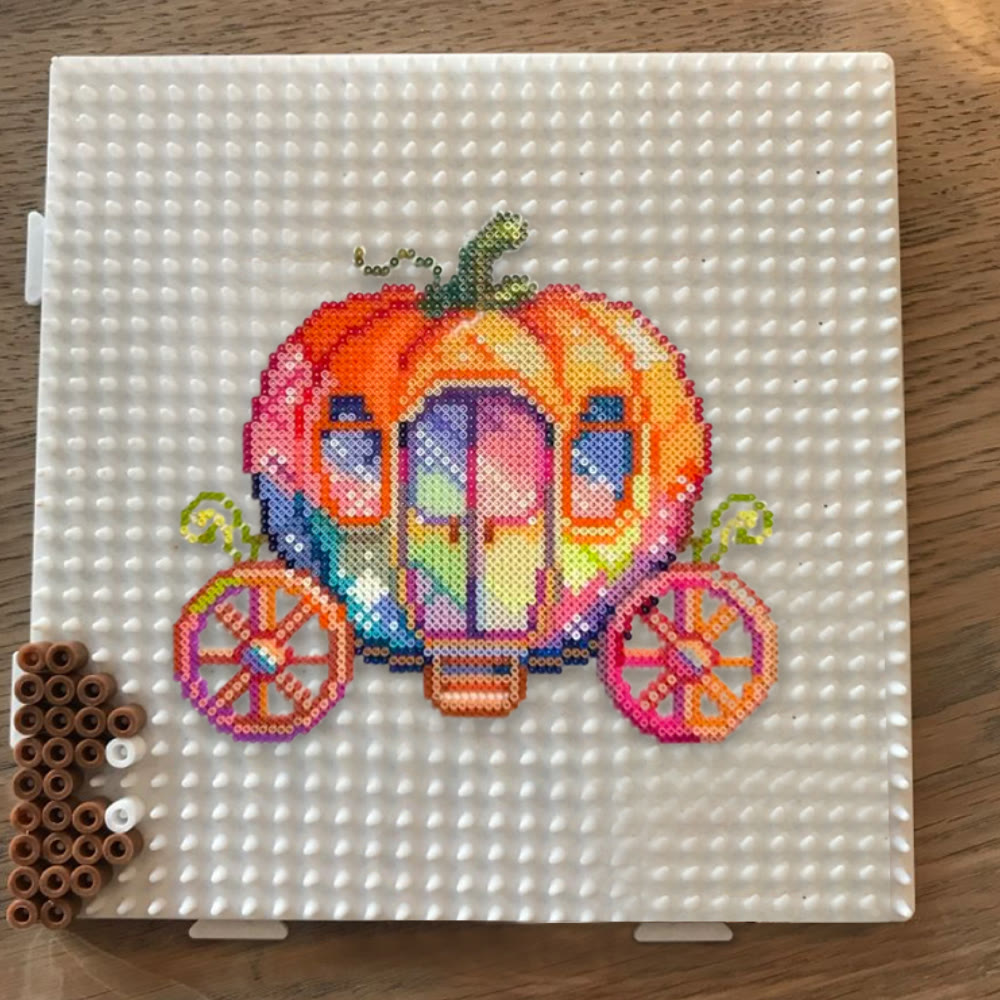 Rubbyoo Perler Beads Kit - Magic Pumpkin Carriage | Nice Handmade Craft | Diy Holiday Decor - image 5