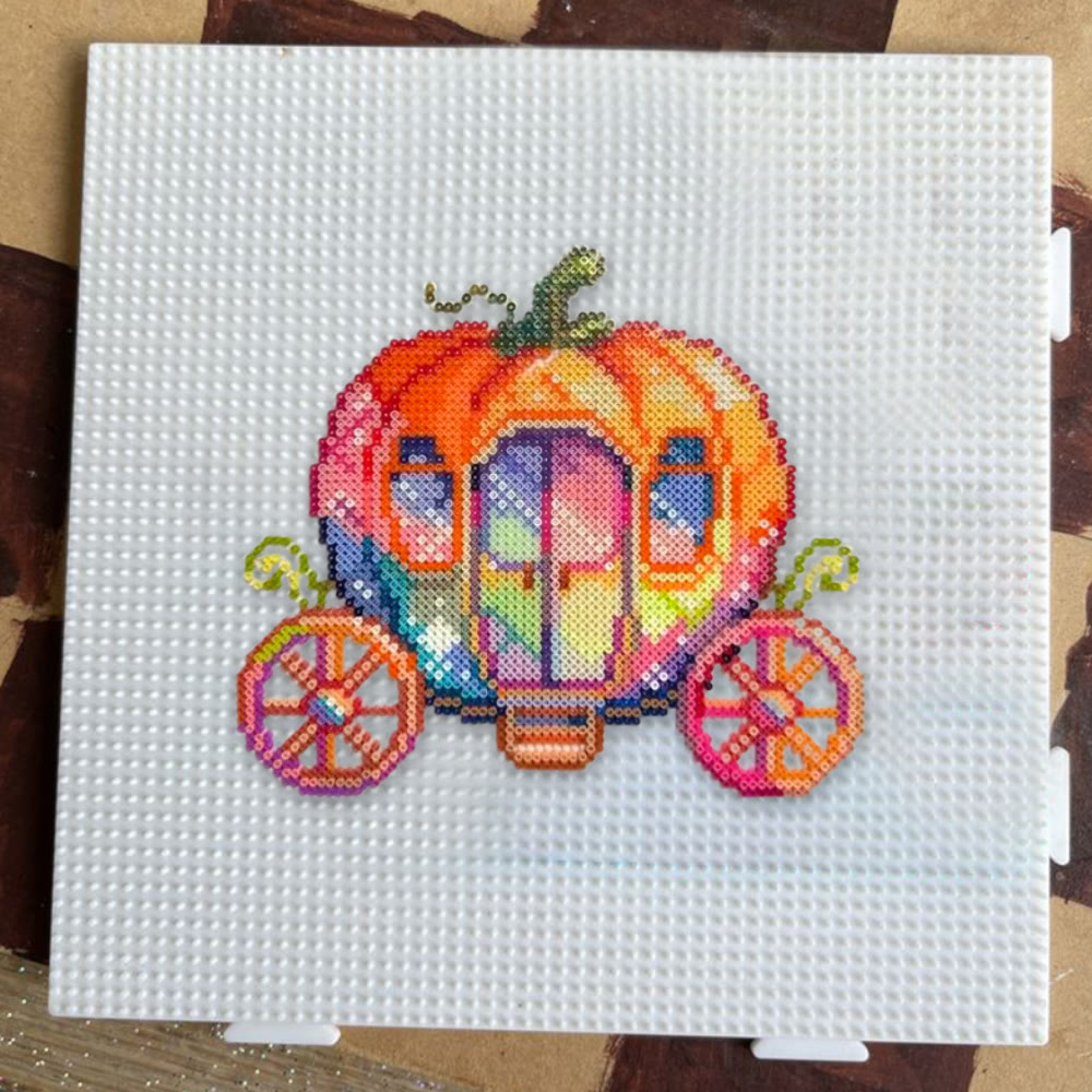 Rubbyoo Perler Beads Kit - Magic Pumpkin Carriage | Nice Handmade Craft | Diy Holiday Decor - image 4