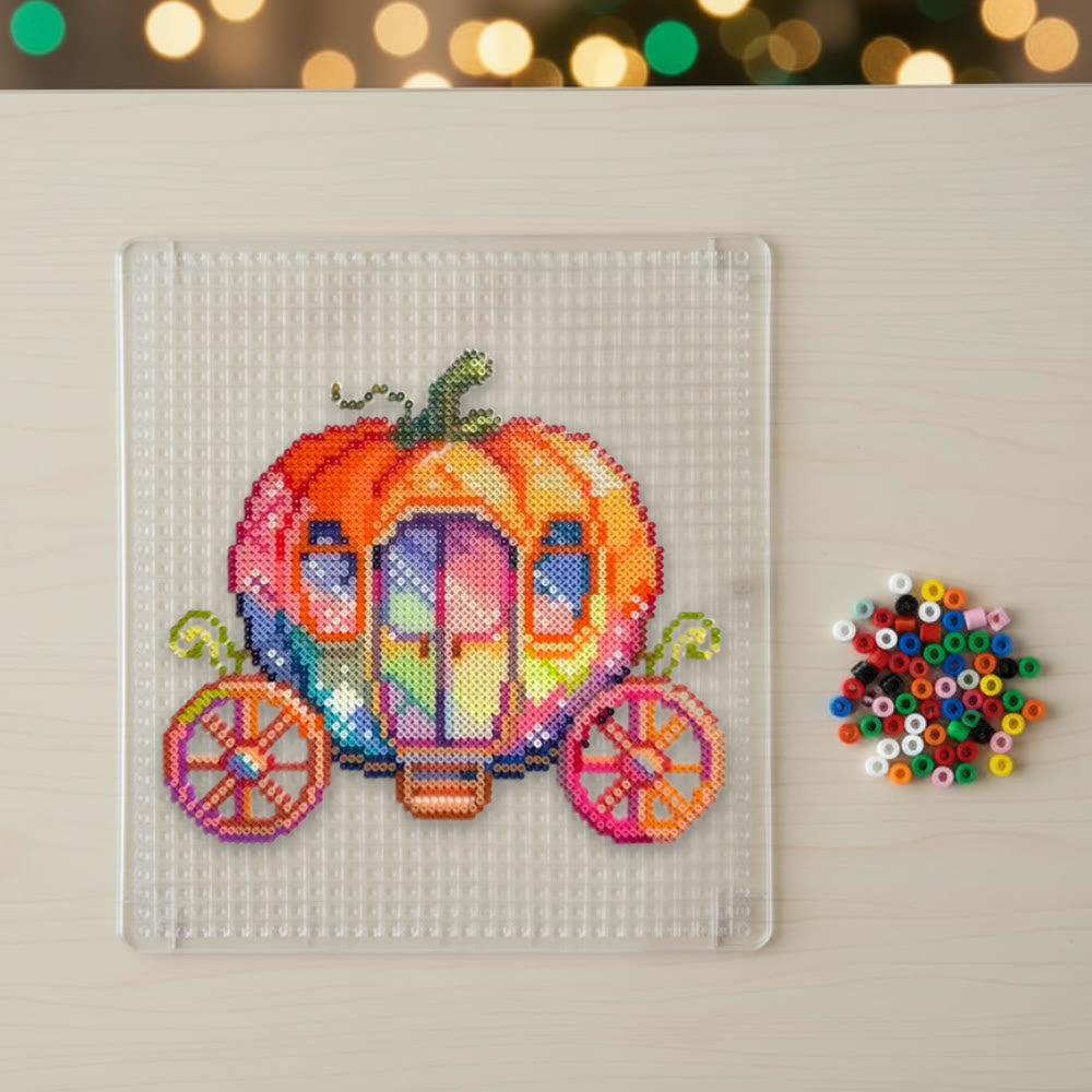 Rubbyoo Perler Beads Kit - Magic Pumpkin Carriage | Nice Handmade Craft | Diy Holiday Decor - image 1