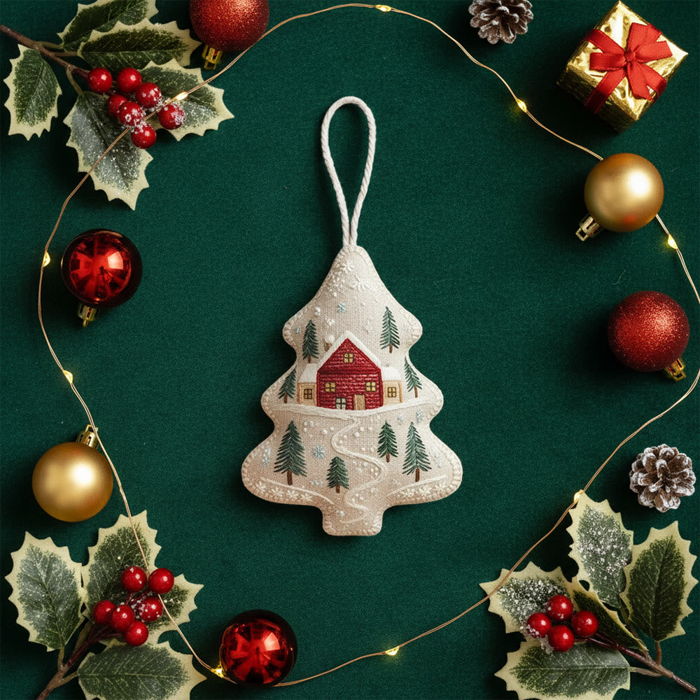 Rubbyoo Tree-shaped Embroidery Kit - Snowy House | Diy Christmas Gift | Perfect Home Decor - image 7