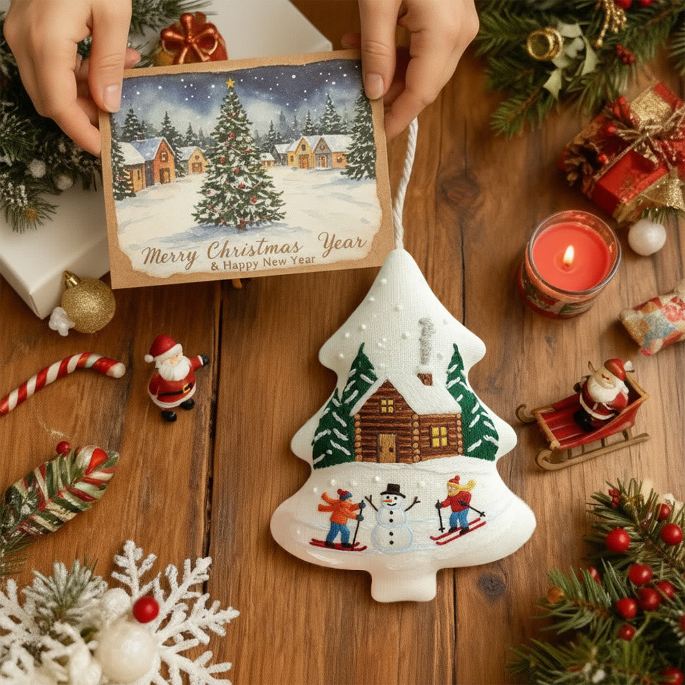 Rubbyoo Tree-shaped Embroidery Kit - Winter Skiing | Winter Handmade Craft | Nice Christmas Tree Hanging  - image 7