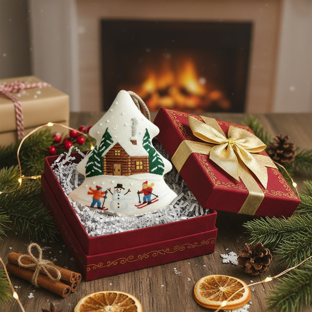 Rubbyoo Tree-shaped Embroidery Kit - Winter Skiing | Winter Handmade Craft | Nice Christmas Tree Hanging  - image 4