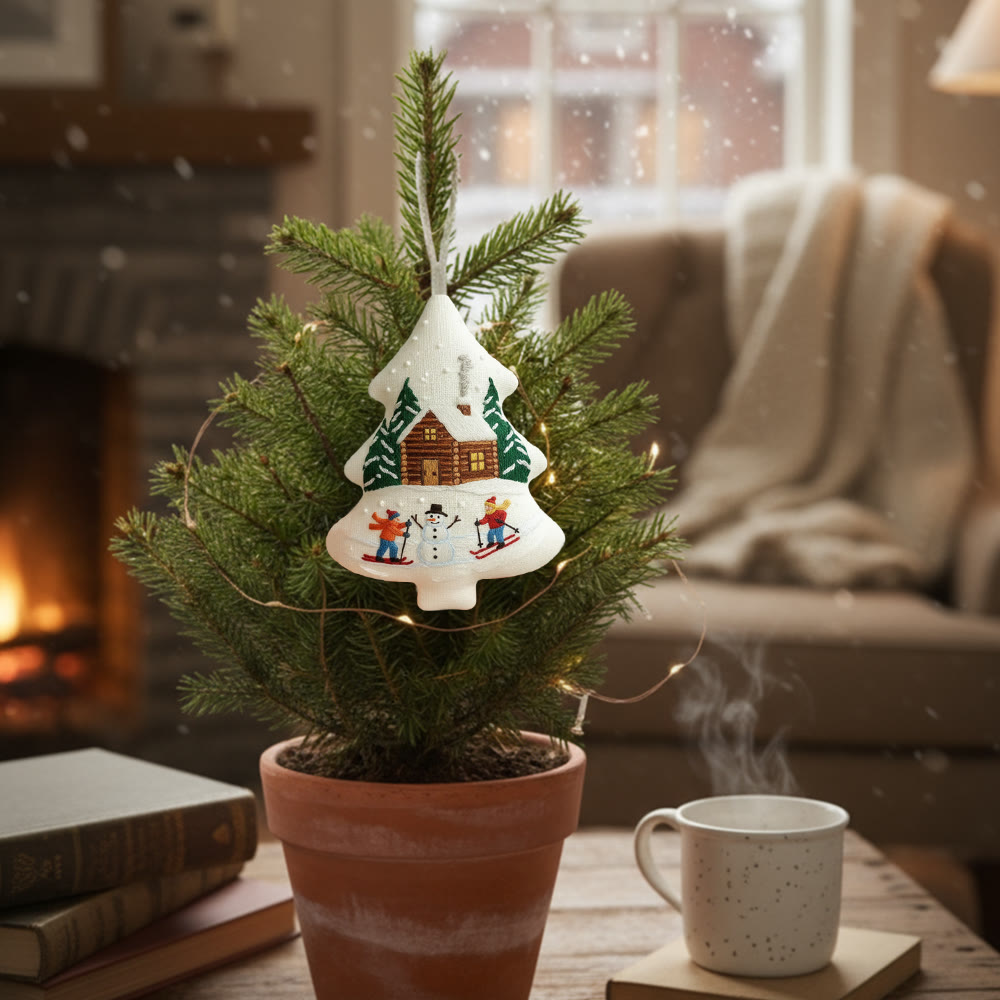 Rubbyoo Tree-shaped Embroidery Kit - Winter Skiing | Winter Handmade Craft | Nice Christmas Tree Hanging  - image 5