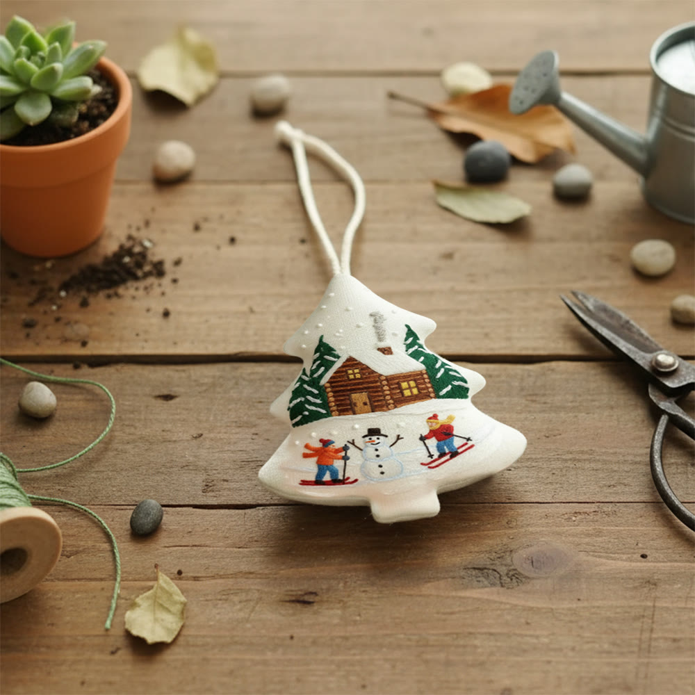 Rubbyoo Tree-shaped Embroidery Kit - Winter Skiing | Winter Handmade Craft | Nice Christmas Tree Hanging  - image 6