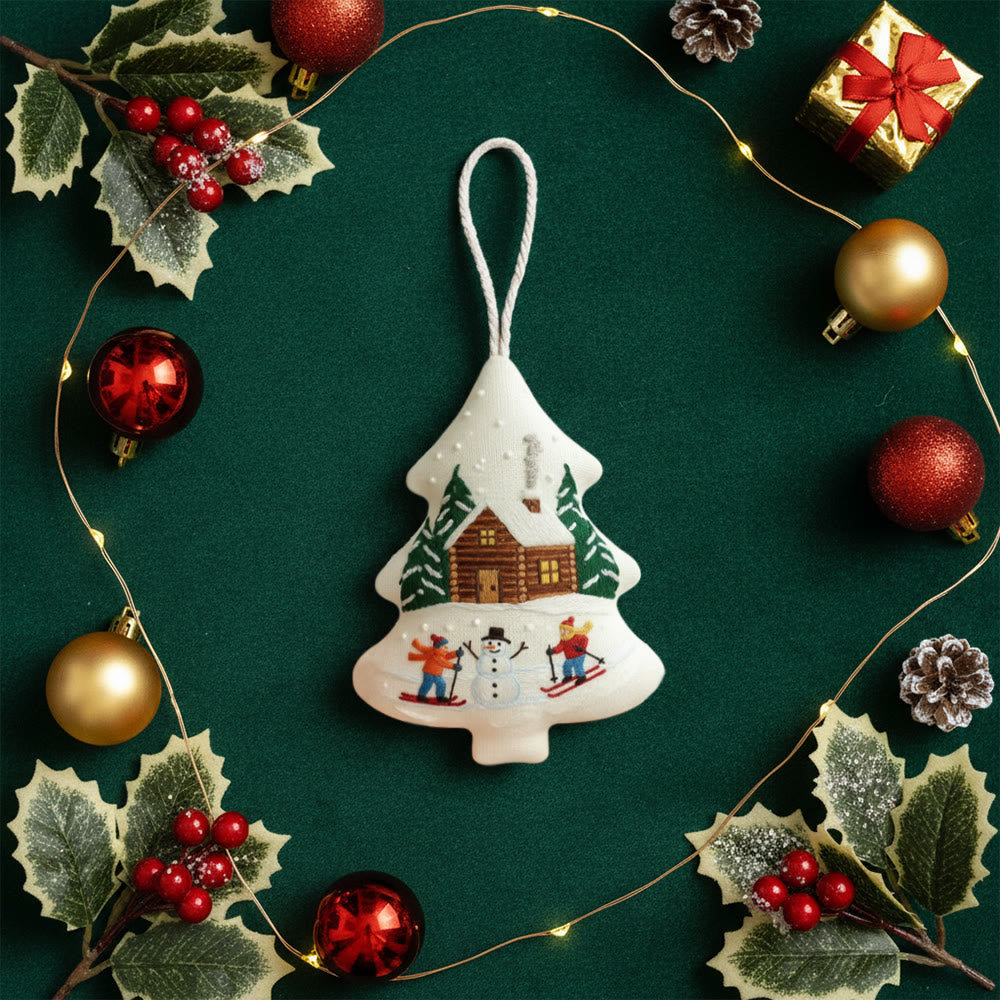 Rubbyoo Tree-shaped Embroidery Kit - Winter Skiing | Winter Handmade Craft | Nice Christmas Tree Hanging  - image 8