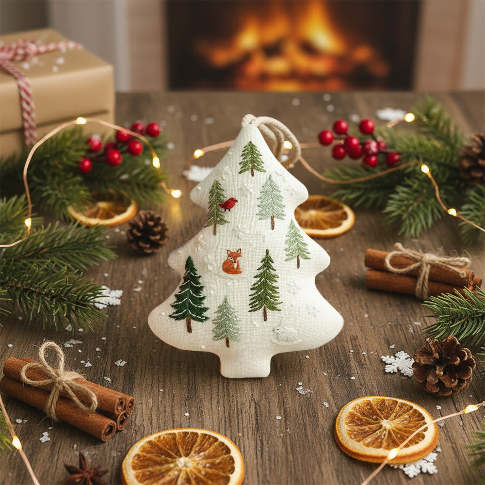 Rubbyoo Tree-shaped Embroidery Kit - Winter Forest | Christmas Handmade Hanging | Winter Collection Craft - image 6