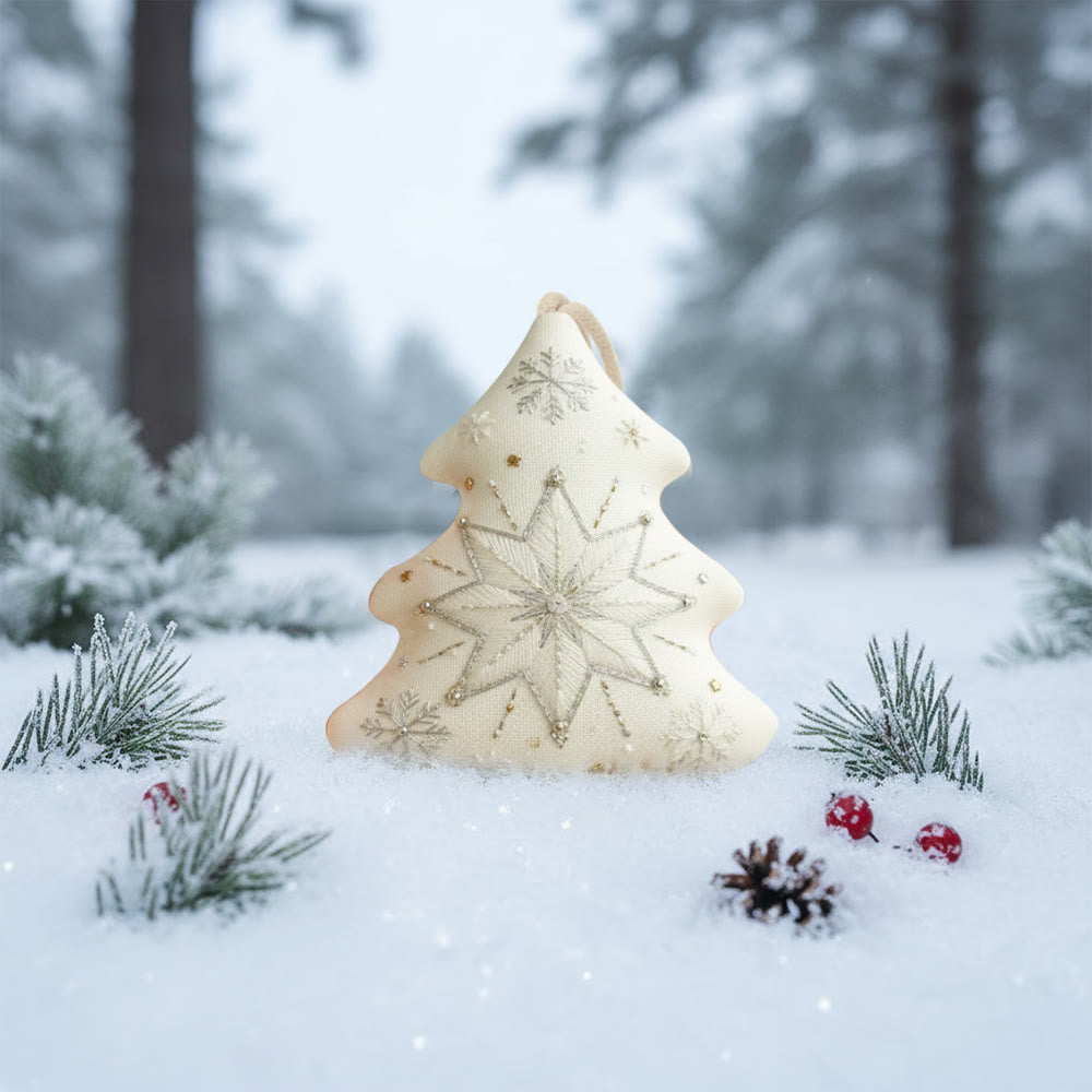 Rubbyoo Tree-shaped Embroidery Kit - Snowflake | Christmas Wall Decoration | Diy Winter Art - image 7