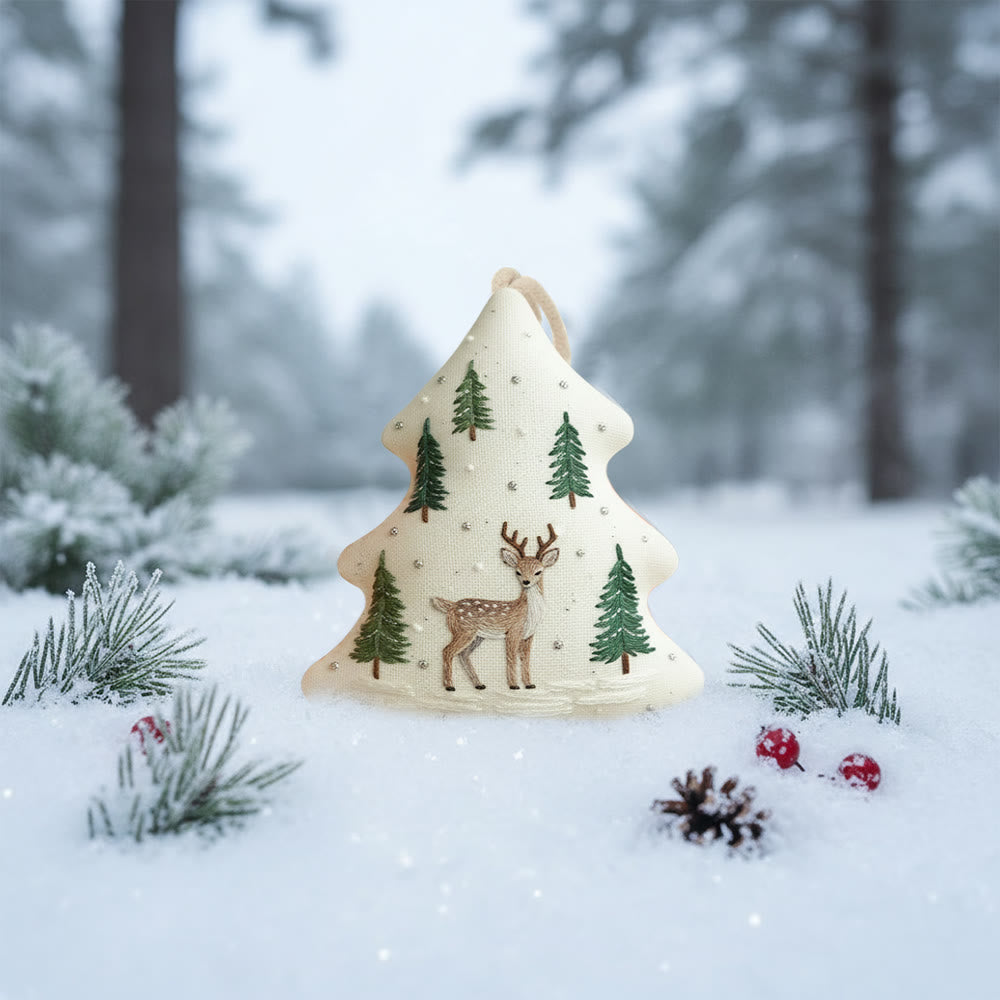 Rubbyoo Tree-shaped Embroidery Kit - Sika Deer | Diy Animal Stitch | Nice Gift For Handmade Lovers - image 3