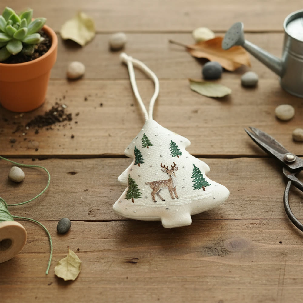 Rubbyoo Tree-shaped Embroidery Kit - Sika Deer | Diy Animal Stitch | Nice Gift For Handmade Lovers - image 4