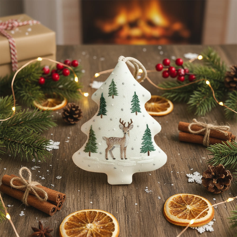 Rubbyoo Tree-shaped Embroidery Kit - Sika Deer | Diy Animal Stitch | Nice Gift For Handmade Lovers - image 7