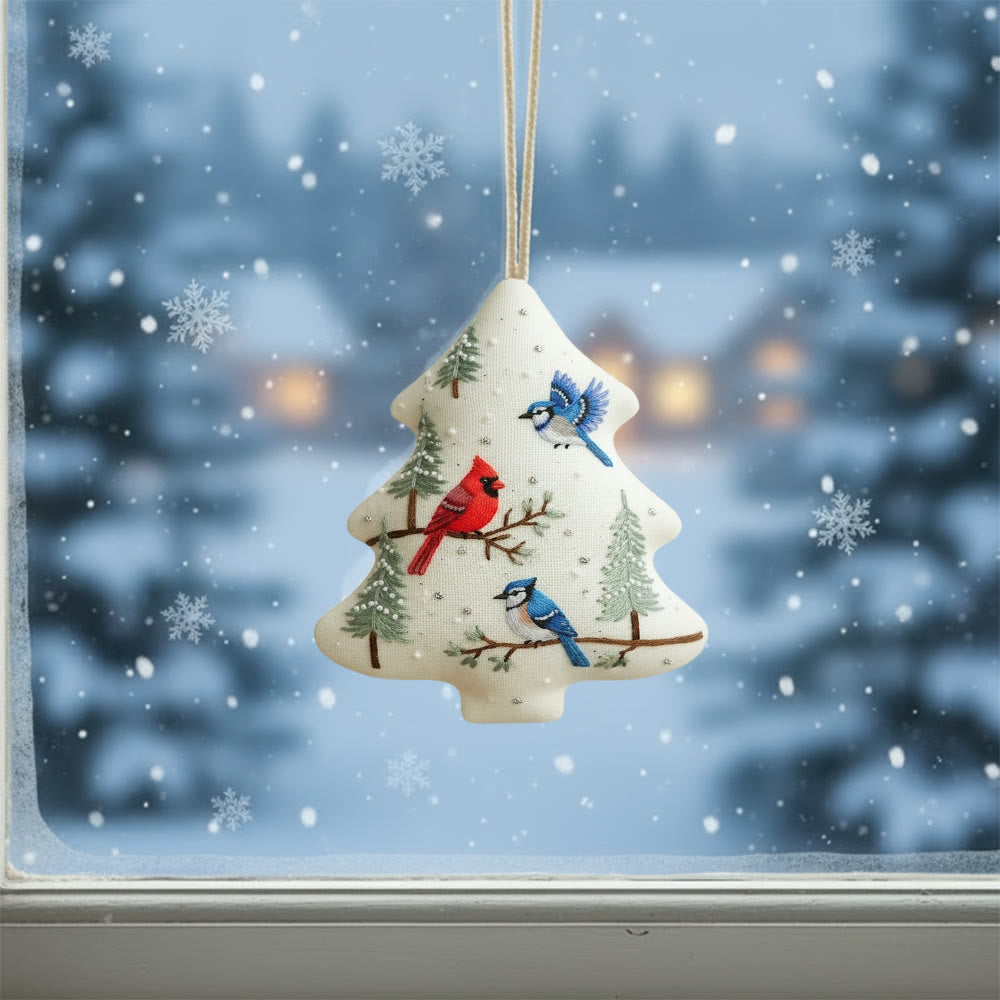 Rubbyoo Tree-shaped Embroidery Kit - Christmas Bird | Unique Animal Craft | Nice Gift For Bird Lovers - image 1