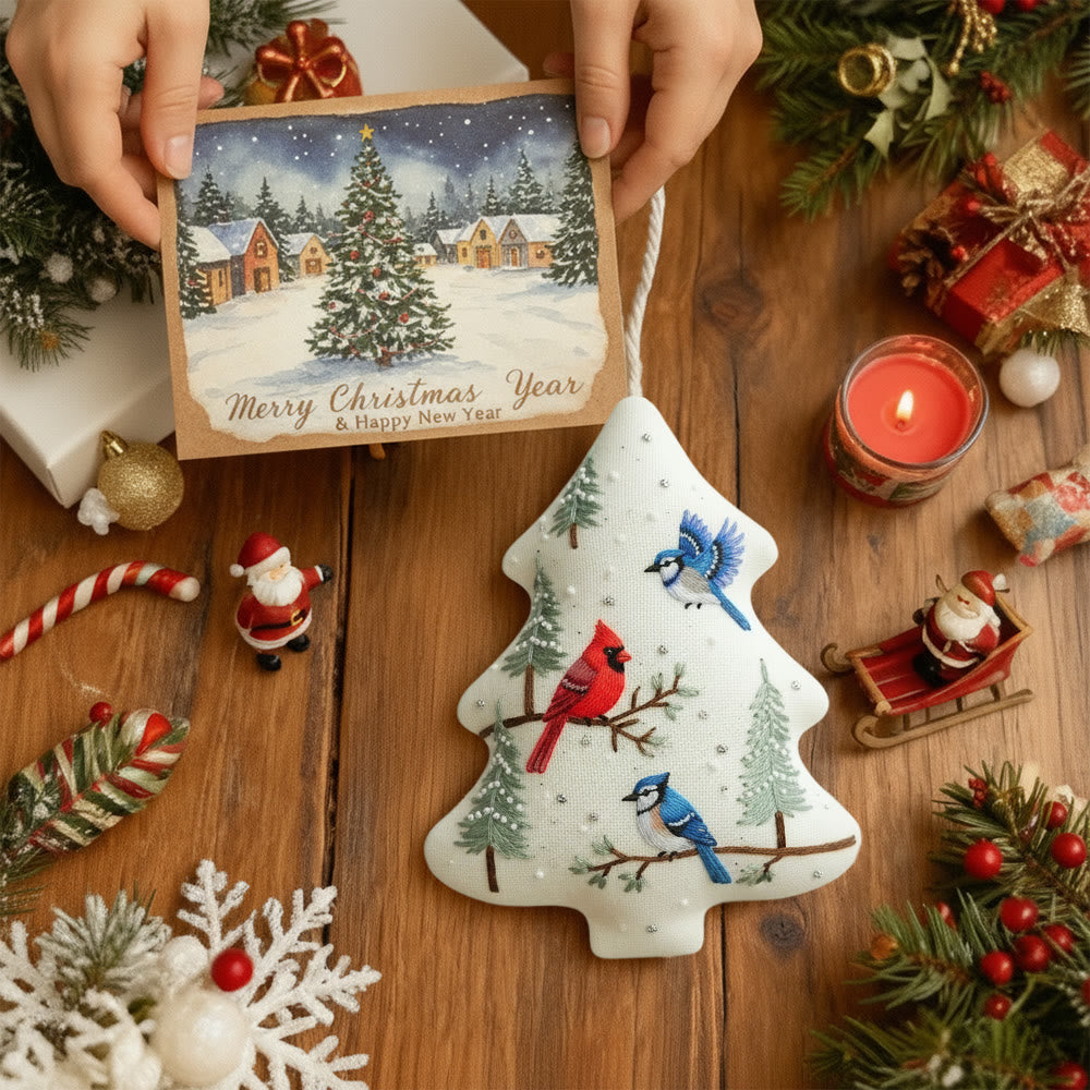 Rubbyoo Tree-shaped Embroidery Kit - Christmas Bird | Unique Animal Craft | Nice Gift For Bird Lovers - image 8