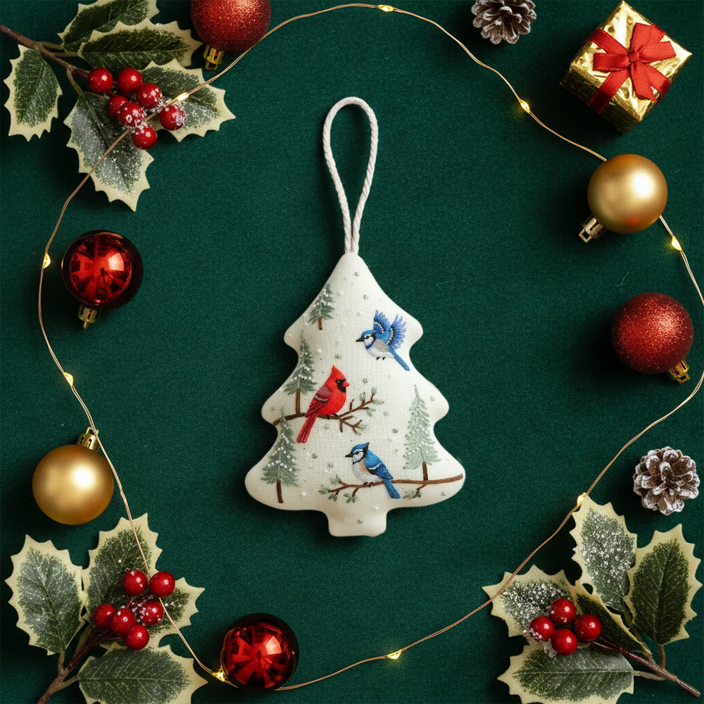 Rubbyoo Tree-shaped Embroidery Kit - Christmas Bird | Unique Animal Craft | Nice Gift For Bird Lovers - image 9