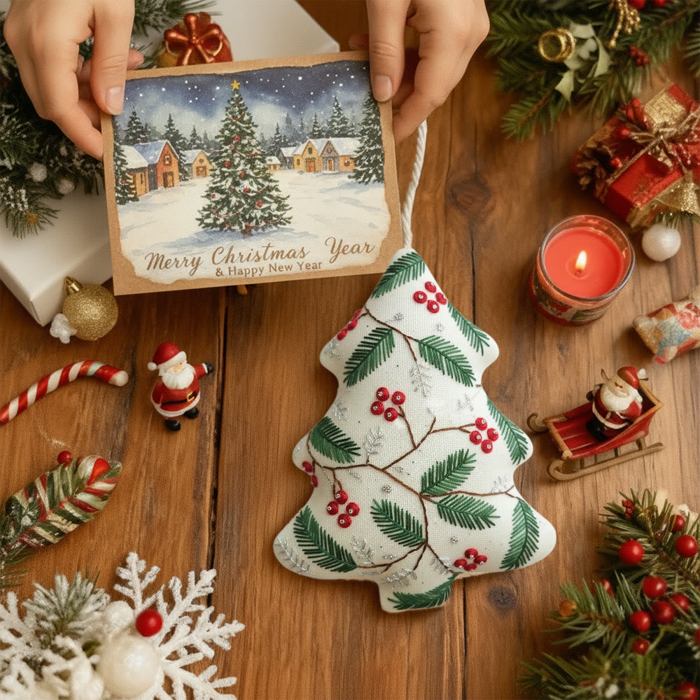 Rubbyoo Tree-shaped Embroidery Kit - Christmas Holly | Holiday Home Decoration | Diy Stitch Craft  - image 6