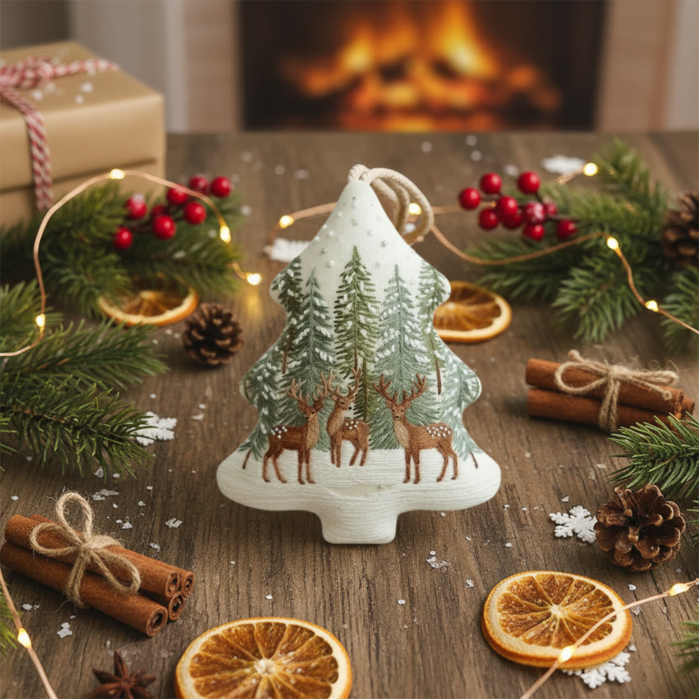 Rubbyoo Tree-shaped Embroidery Kit - Winter Forest | Winter Collection Craft | Unique Needle Art - image 7