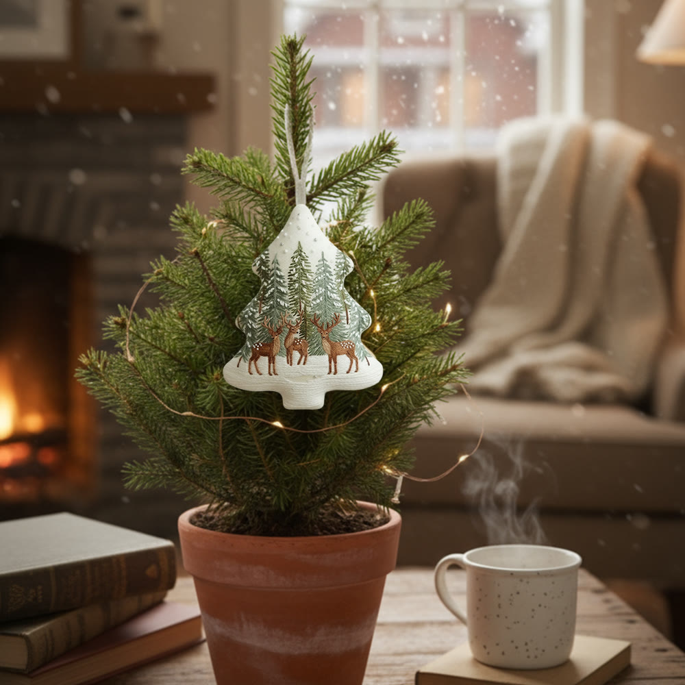 Rubbyoo Tree-shaped Embroidery Kit - Winter Forest | Winter Collection Craft | Unique Needle Art - image 5