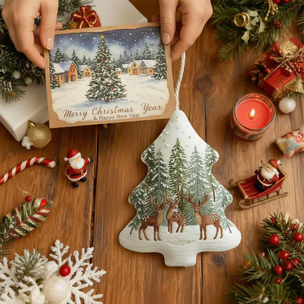 Rubbyoo Tree-shaped Embroidery Kit - Winter Forest | Winter Collection Craft | Unique Needle Art - image 8