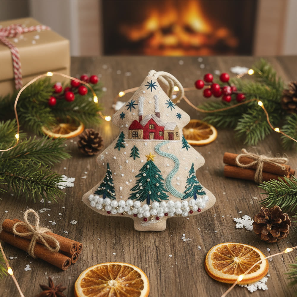 Rubbyoo Tree-shaped Embroidery Kit - Christmas Tree | Diy Christmas Pendant | Unique Gift Idea - image 6