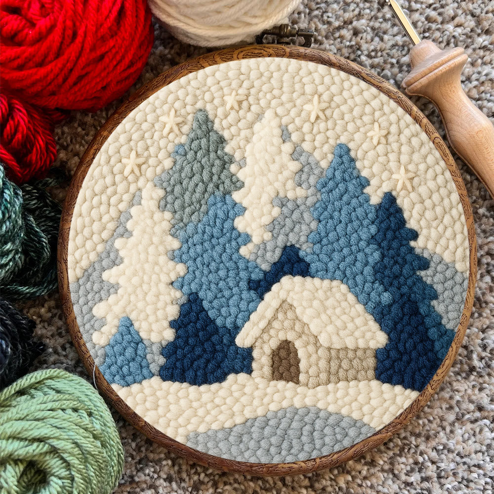 Winter Cabin Punch Needle Kit – Beginner Diy | Perfect Winter Home Hanging - image 7