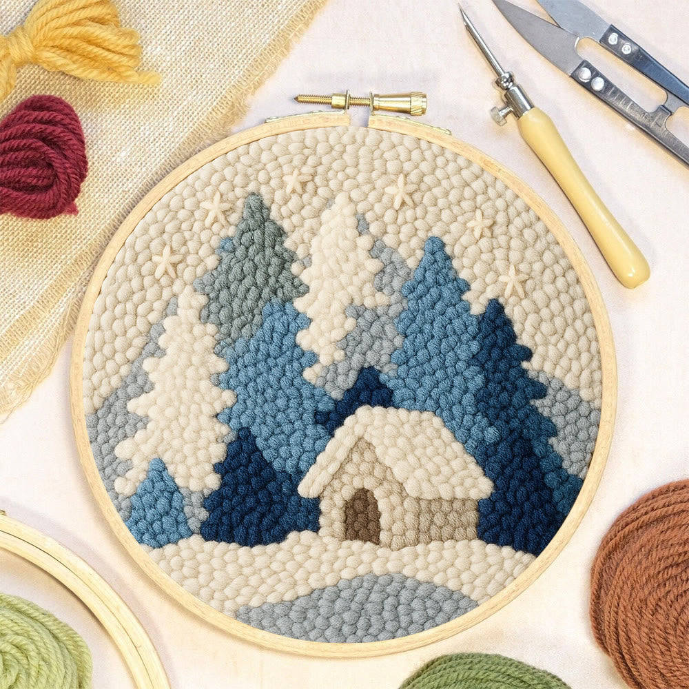 Winter Cabin Punch Needle Kit – Beginner Diy | Perfect Winter Home Hanging - image 6