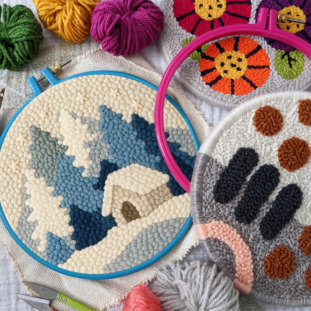 Winter Cabin Punch Needle Kit – Beginner Diy | Perfect Winter Home Hanging - image 9