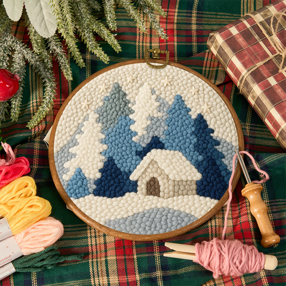 Winter Cabin Punch Needle Kit – Beginner Diy | Perfect Winter Home Hanging - image 11
