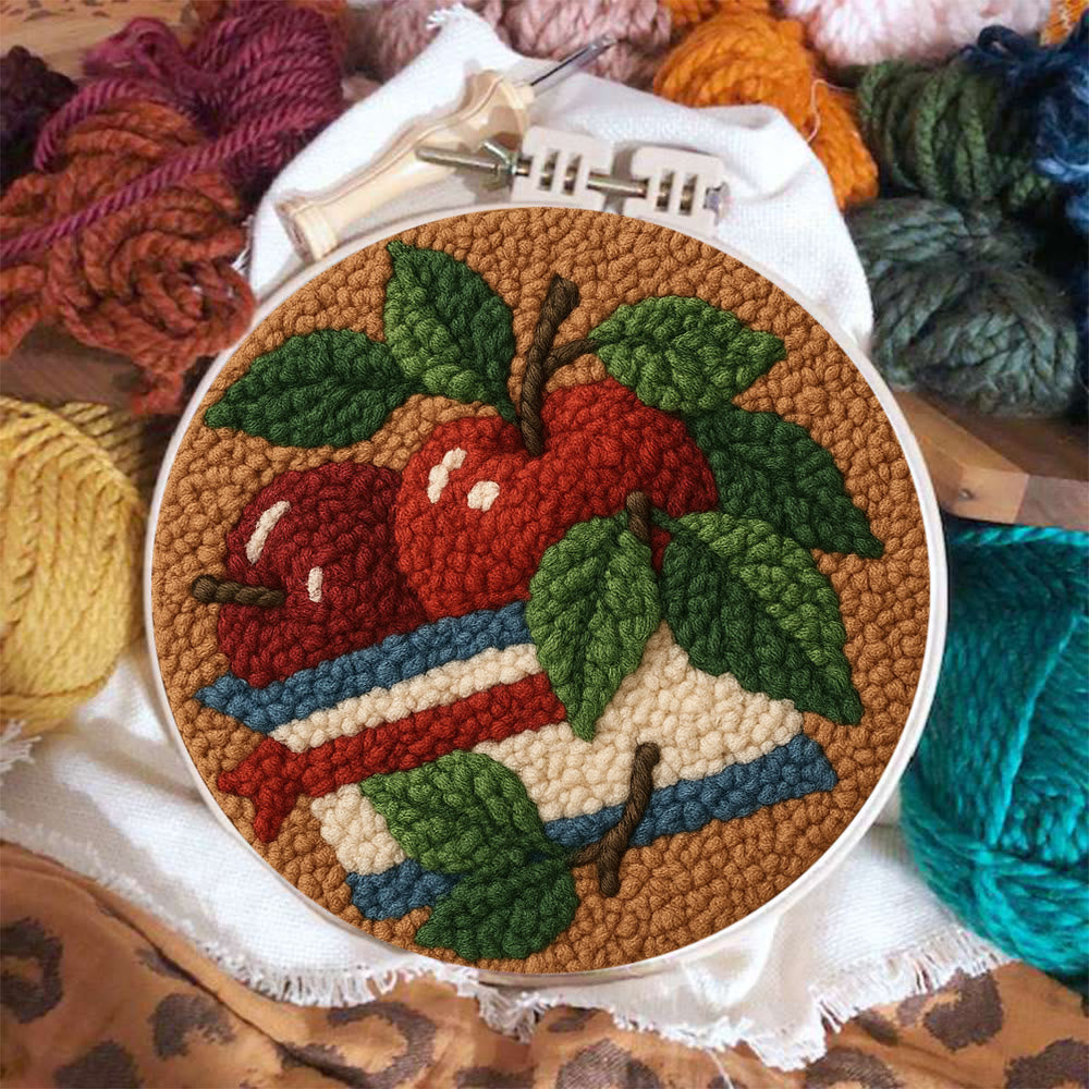 Apple Harvest Punch Needle Kit – Beginner Project | Thoughtful Handmade Gift Idea - image 1