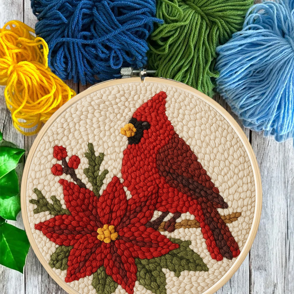 Cardinal Punch Needle Kit – Beginner-Friendly Project | Festive Winter Home Piece - image 6