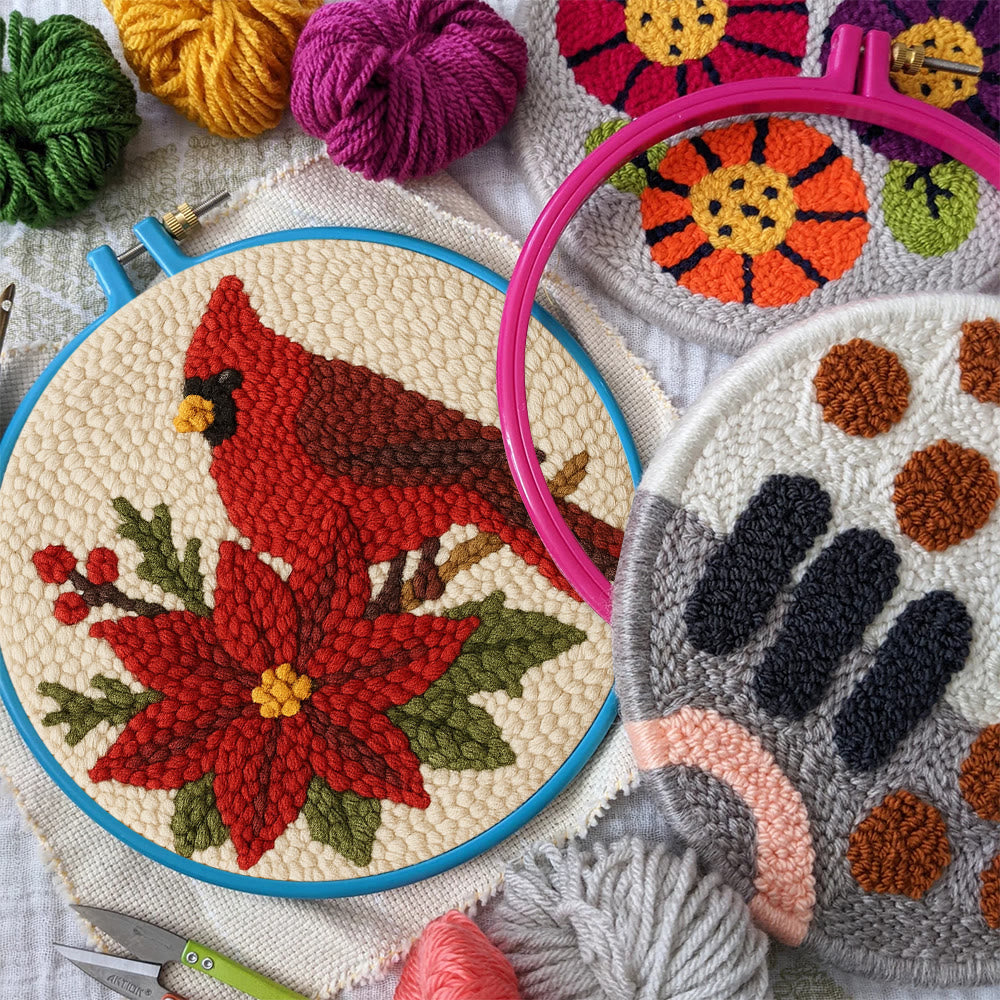 Cardinal Punch Needle Kit – Beginner-Friendly Project | Festive Winter Home Piece - image 9