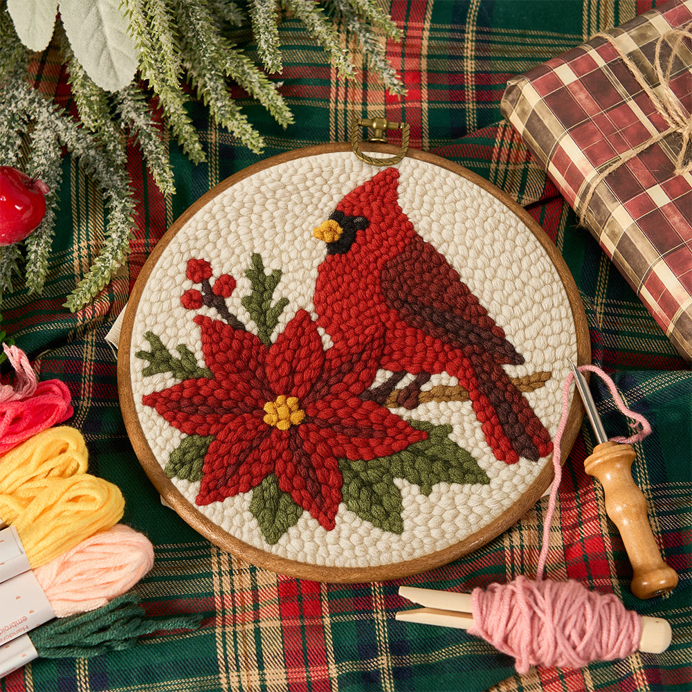 Cardinal Punch Needle Kit – Beginner-Friendly Project | Festive Winter Home Piece - image 11