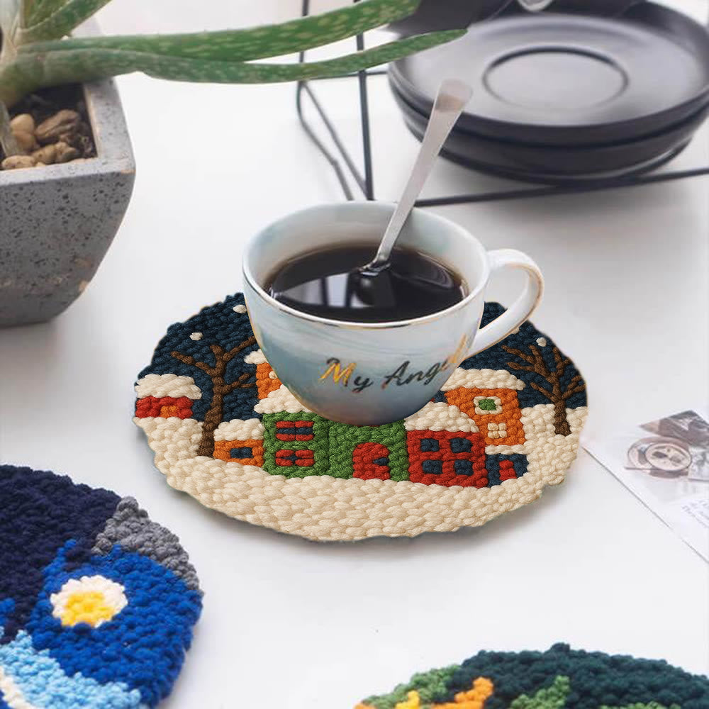 Winter Village Punch Needle Kit – Easy Beginner DIY Set | Winter Home Accent - image 4