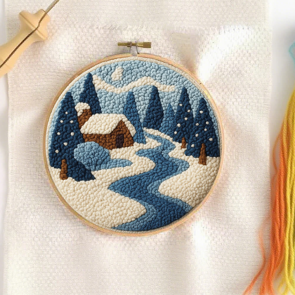 Winter Cabin Punch Needle Kit – Ideal Gift For Nature Lovers | Cozy Handmade Winter Portrait - image 5