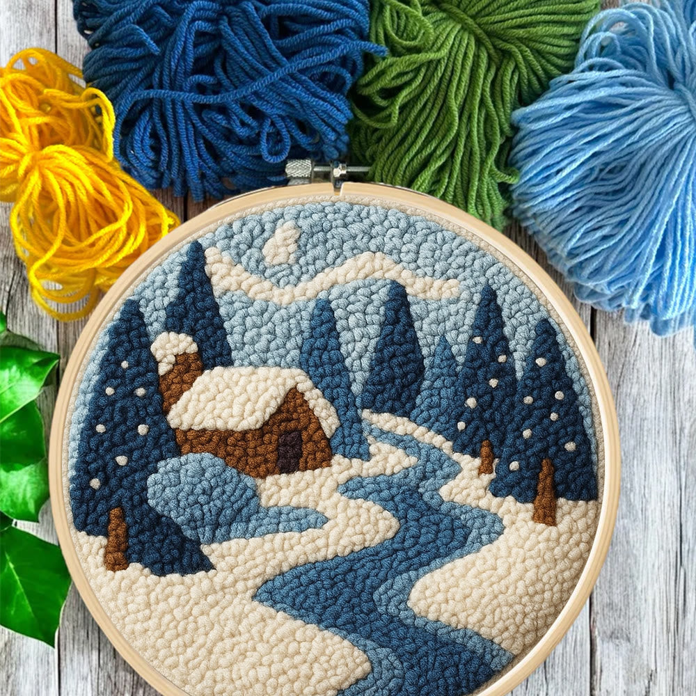 Winter Cabin Punch Needle Kit – Ideal Gift For Nature Lovers | Cozy Handmade Winter Portrait - image 6