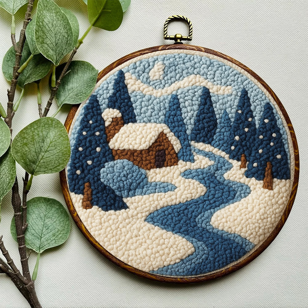 Winter Cabin Punch Needle Kit – Ideal Gift For Nature Lovers | Cozy Handmade Winter Portrait - image 9