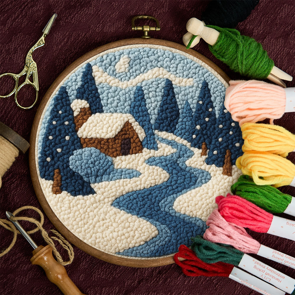 Winter Cabin Punch Needle Kit – Ideal Gift For Nature Lovers | Cozy Handmade Winter Portrait - image 10