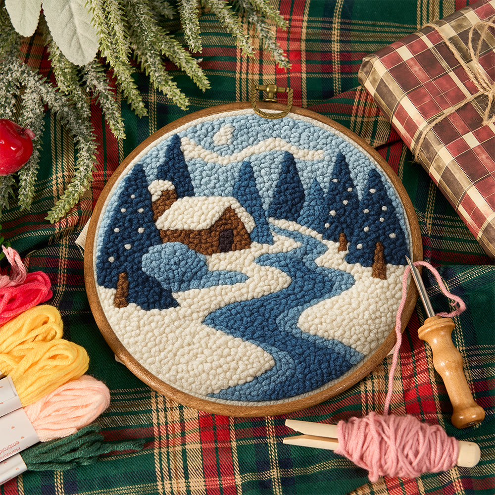 Winter Cabin Punch Needle Kit – Ideal Gift For Nature Lovers | Cozy Handmade Winter Portrait - image 11