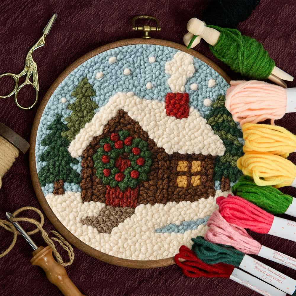 Winter Cabin Punch Needle Kit – Ideal Holiday Gift | Warm Handmade Winter Accent - image 10