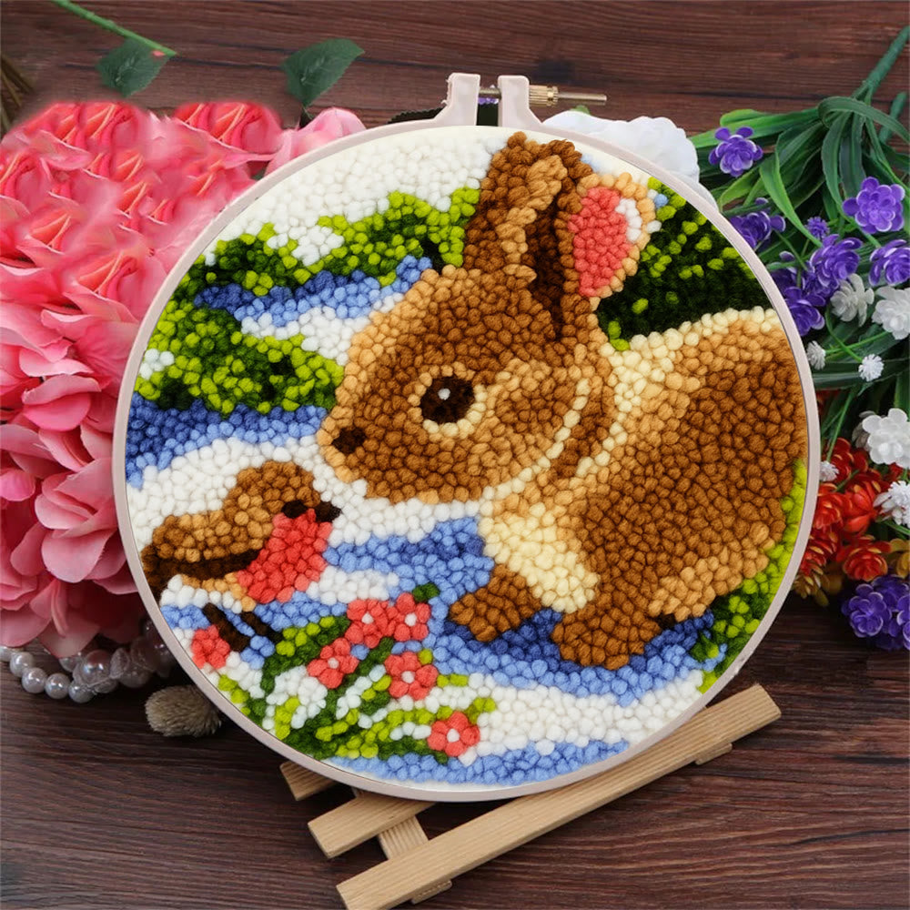 Realistic Bunny Punch Needle Kit – Beginner-friendly Project | Vibrant Handmade Nature Art - image 2