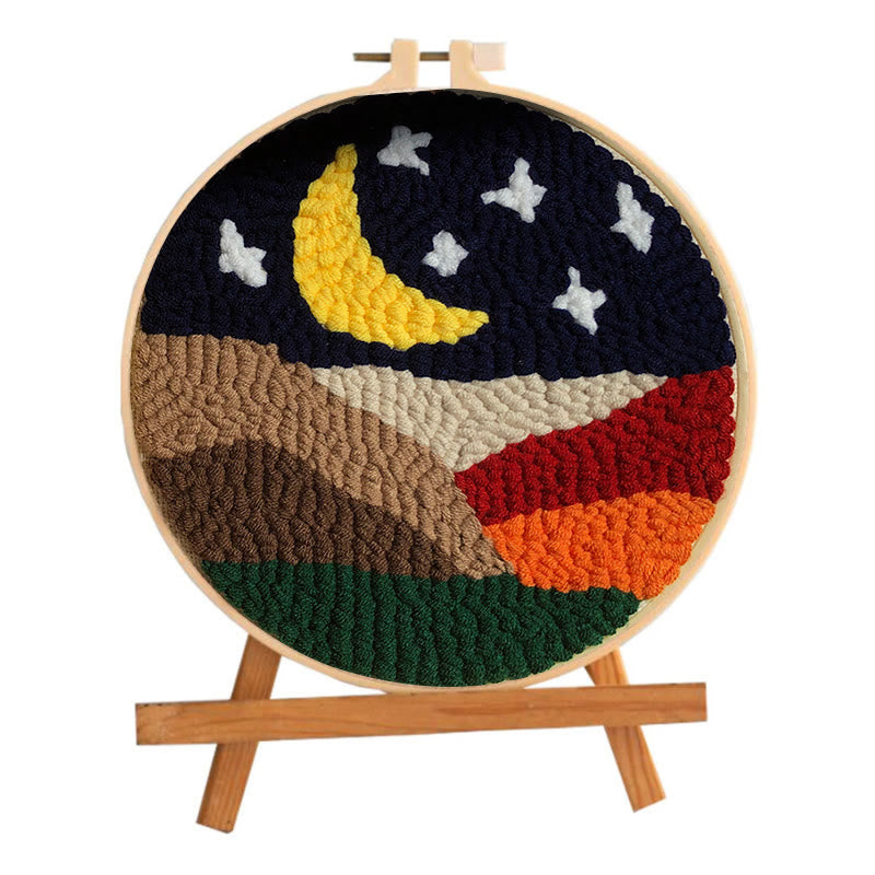 Moonlit Landscape Punch Needle Kit – Tranquil DIY Project | Serene Nature-Inspired Decor - image 1