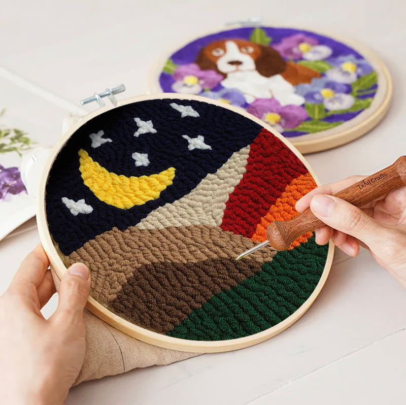 Moonlit Landscape Punch Needle Kit – Tranquil DIY Project | Serene Nature-Inspired Decor - image 3