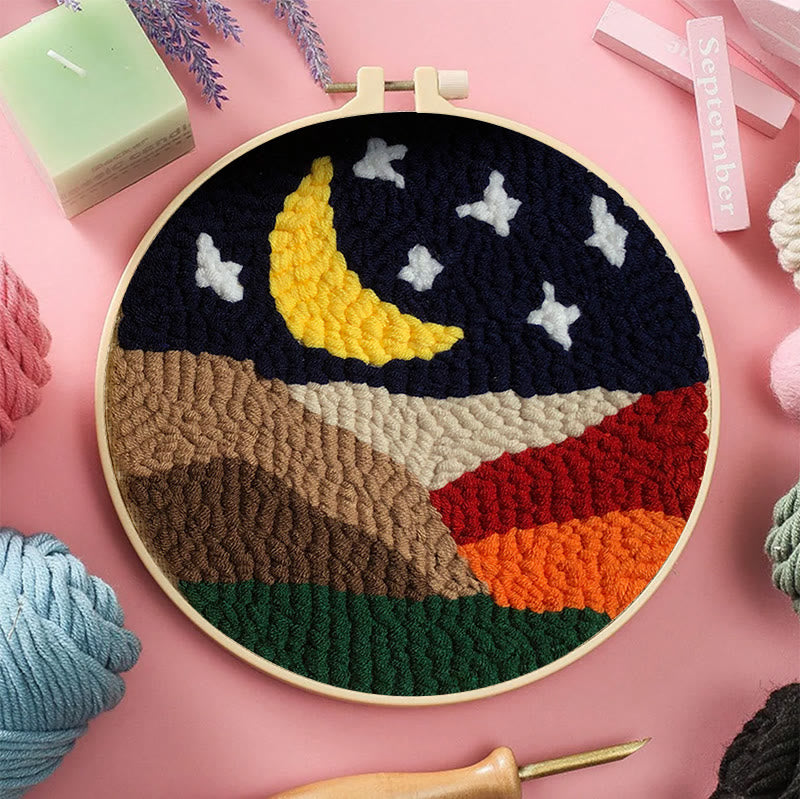 Moonlit Landscape Punch Needle Kit – Tranquil DIY Project | Serene Nature-Inspired Decor - image 7