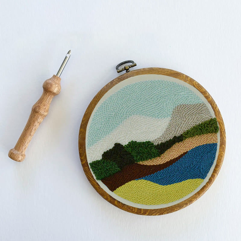 Serene Landscape Punch Needle Kit – Peaceful DIY Project | Relaxing Nature-Inspired Wall Art - image 7