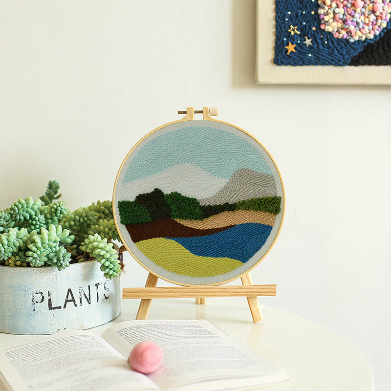 Serene Landscape Punch Needle Kit – Peaceful DIY Project | Relaxing Nature-Inspired Wall Art - image 8